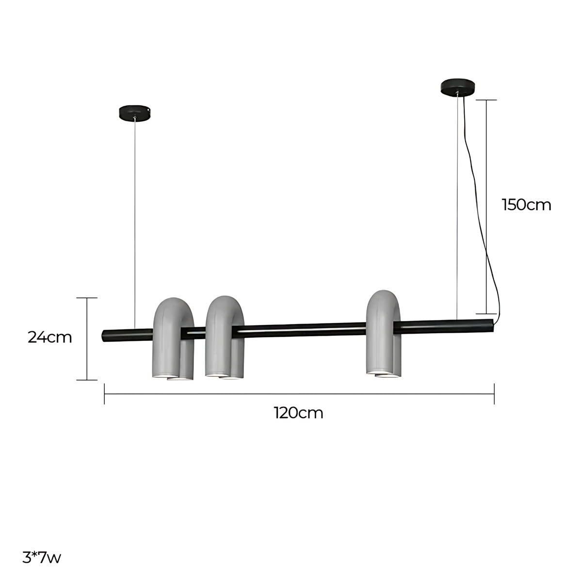 Eversley Vessel Resin Linear Chandelier — gallery image 35