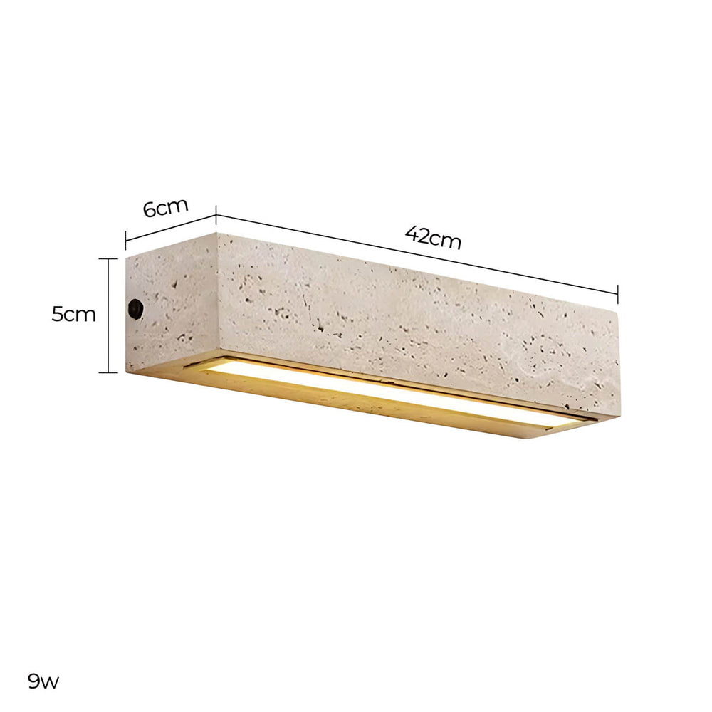 Foxglove Vessel Travertine Linear Outdoor Wall Light — gallery image 4