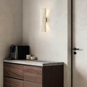 Blackthorn Vessel Travertine Hourglass Outdoor Wall Light — gallery image 8