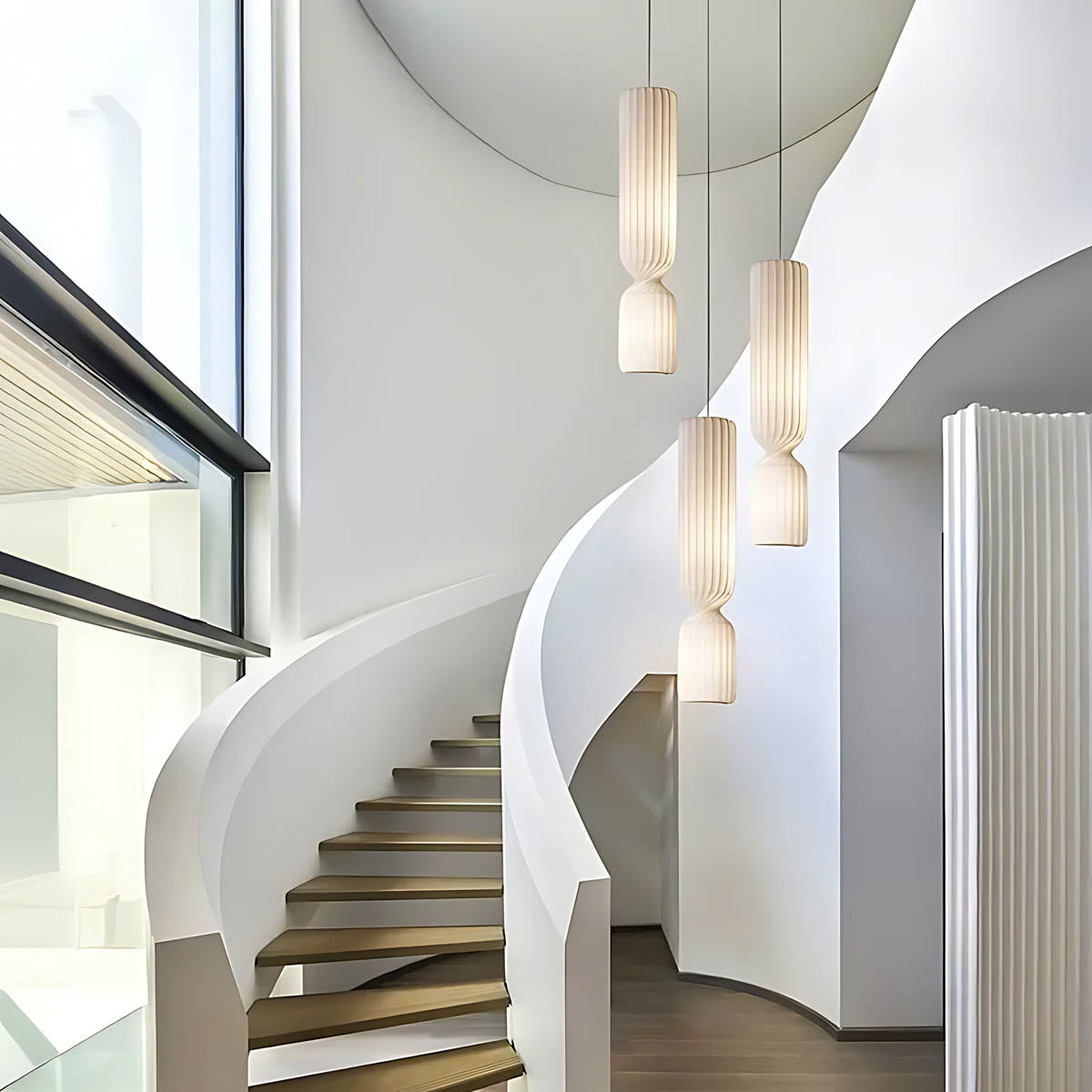 Woodford Vessel Metal Ribbed Pendant Light — gallery image 13