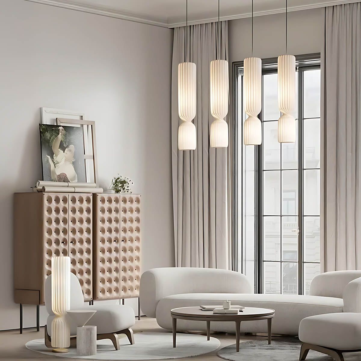 Woodford Vessel Metal Ribbed Pendant Light — gallery image 5