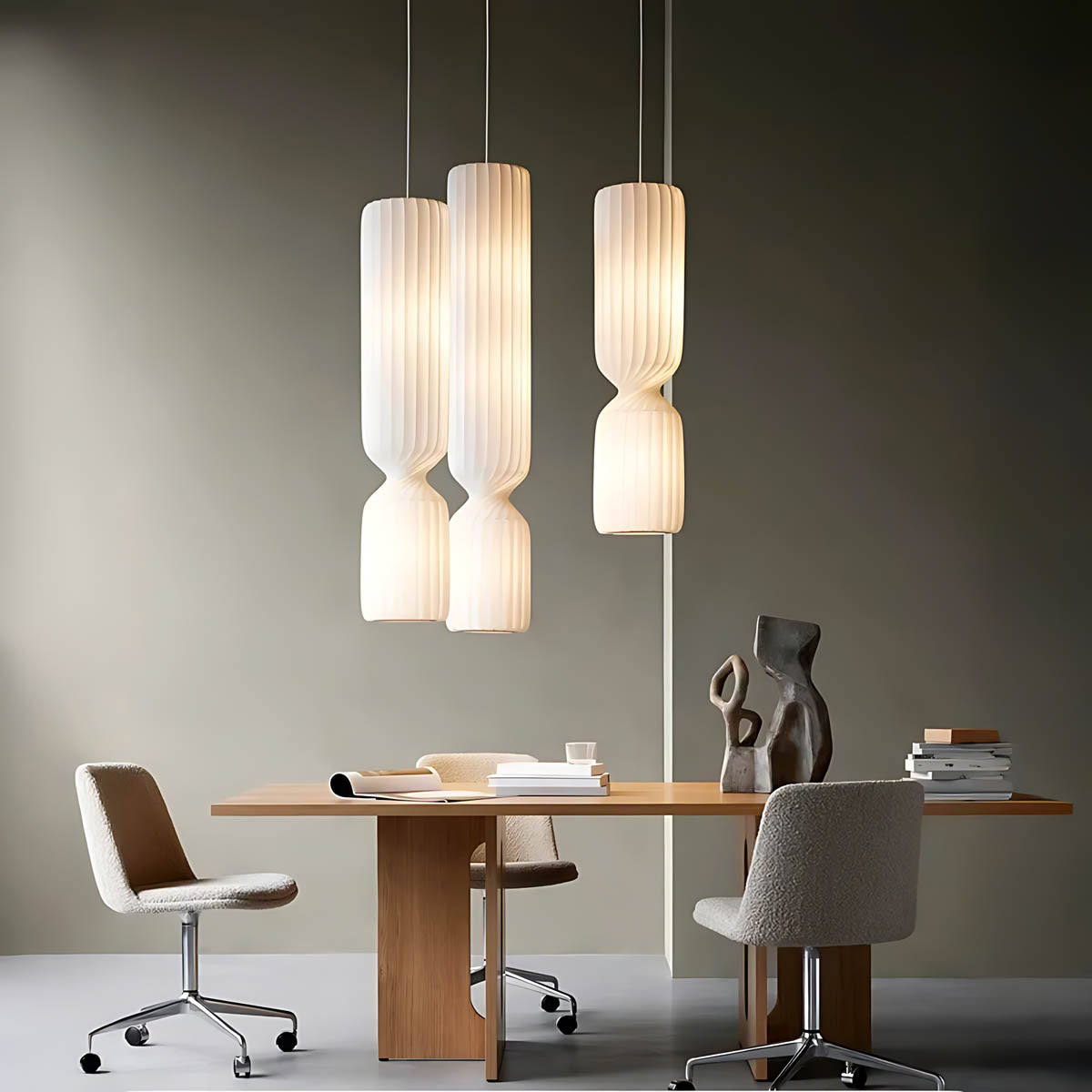 Woodford Vessel Metal Ribbed Pendant Light — gallery image 7