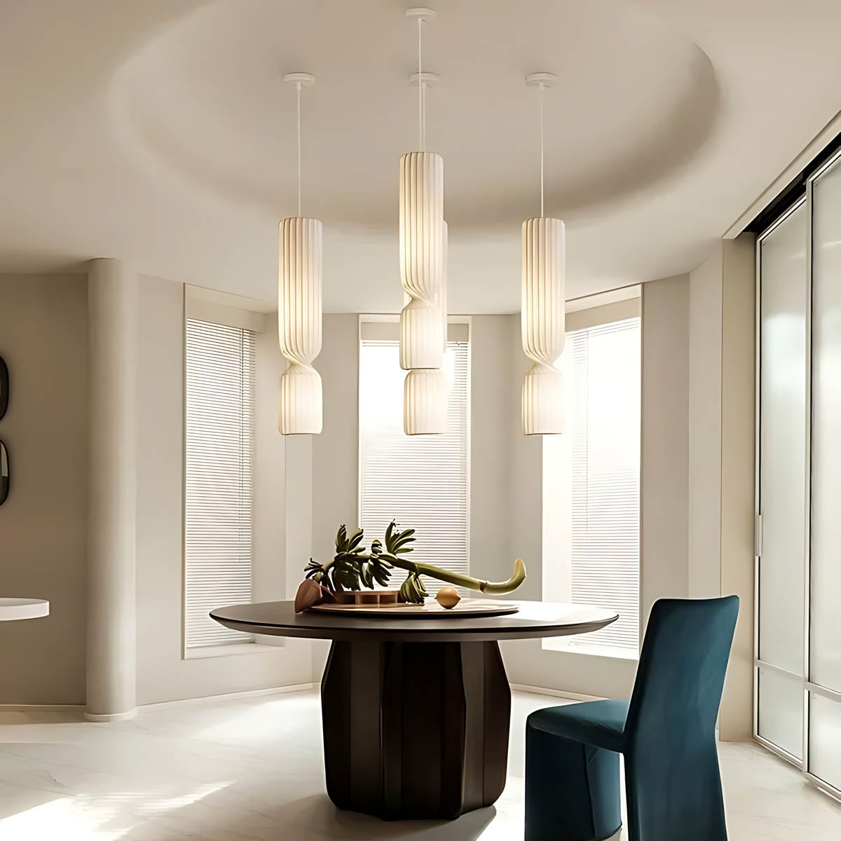 Woodford Vessel Metal Ribbed Pendant Light — gallery image 14