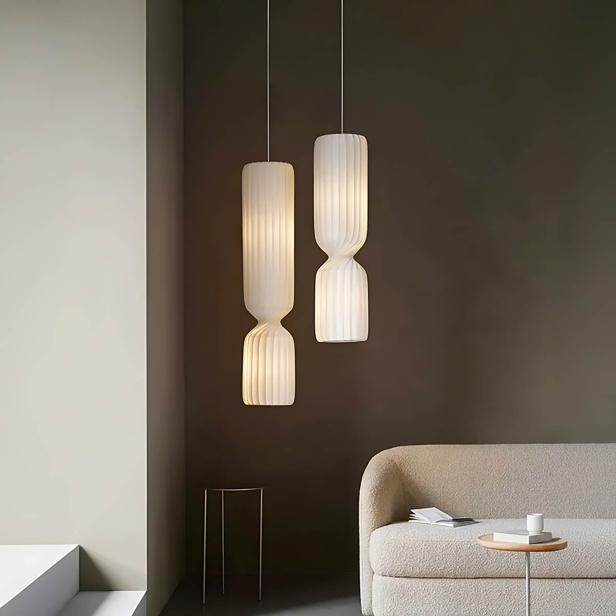 Woodford Vessel Metal Ribbed Pendant Light — gallery image 6