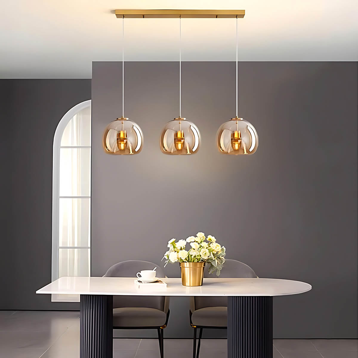 Rowan Span Glass Linear Chandelier — gallery image 5