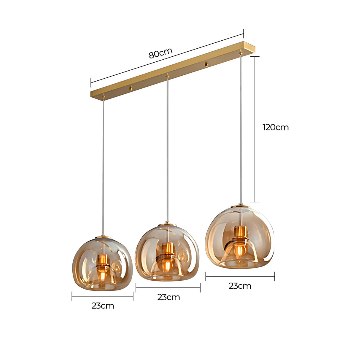 Rowan Span Glass Linear Chandelier — gallery image 23