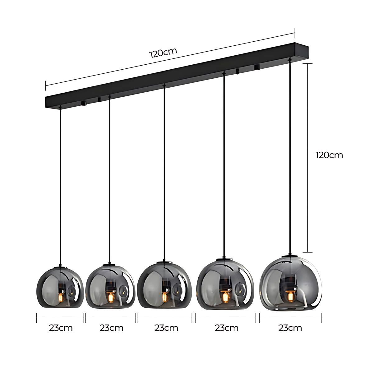 Rowan Span Glass Linear Chandelier — gallery image 24