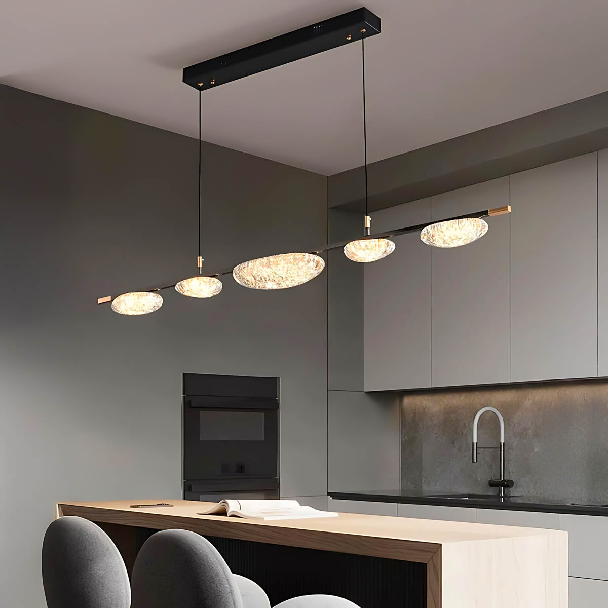 Hawthorn Span Acrylic Linear Chandelier — gallery image 9