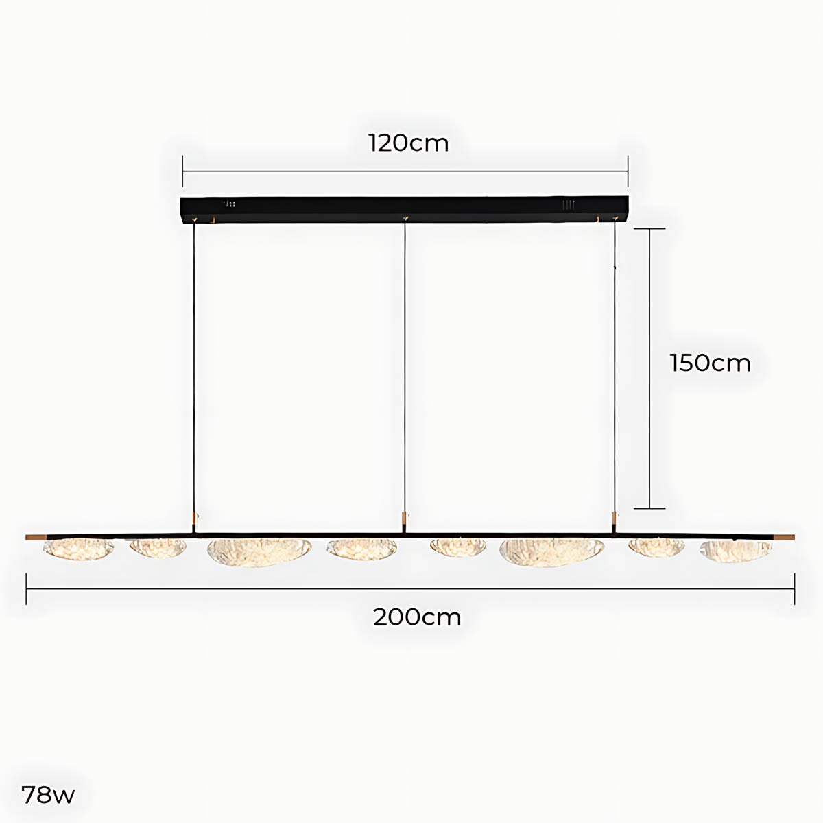 Hawthorn Span Acrylic Linear Chandelier — gallery image 18