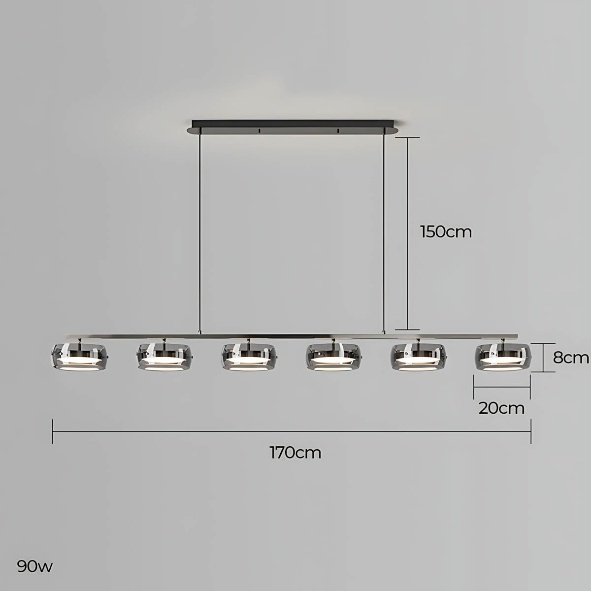 Wren Span Glass Linear Chandelier — gallery image 20