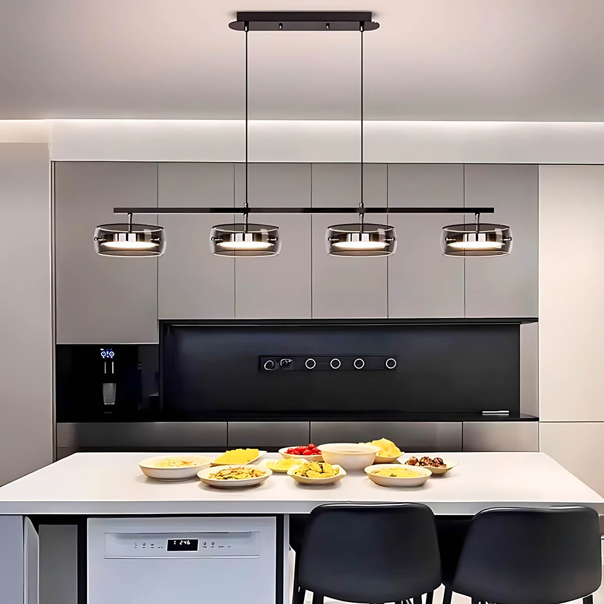 Wren Span Glass Linear Chandelier — gallery image 2