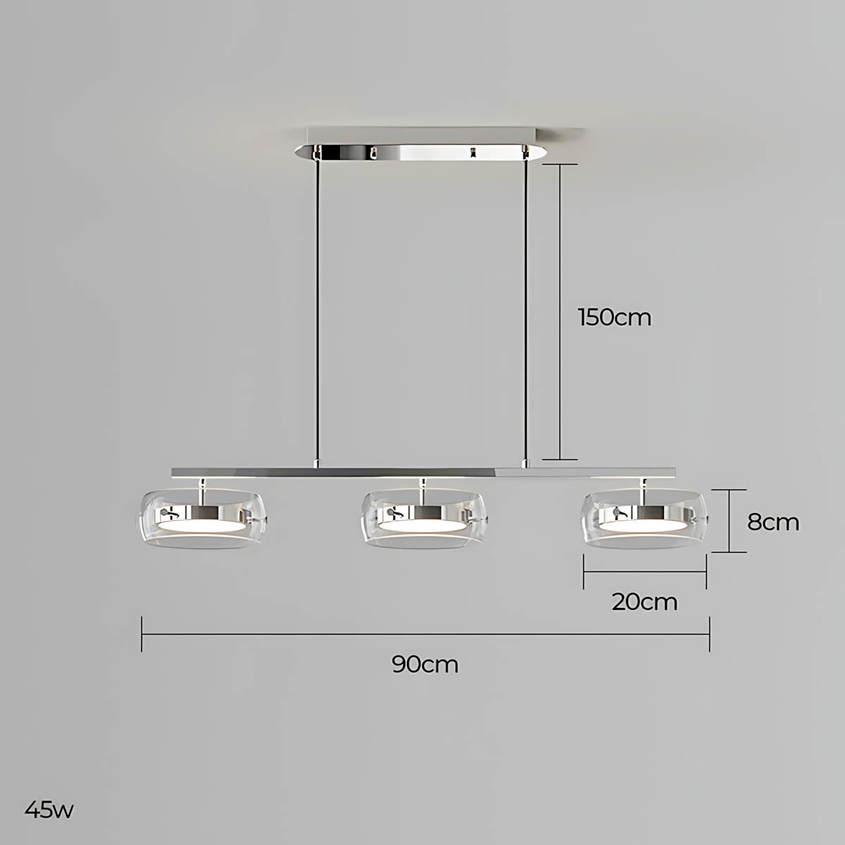 Wren Span Glass Linear Chandelier — gallery image 19