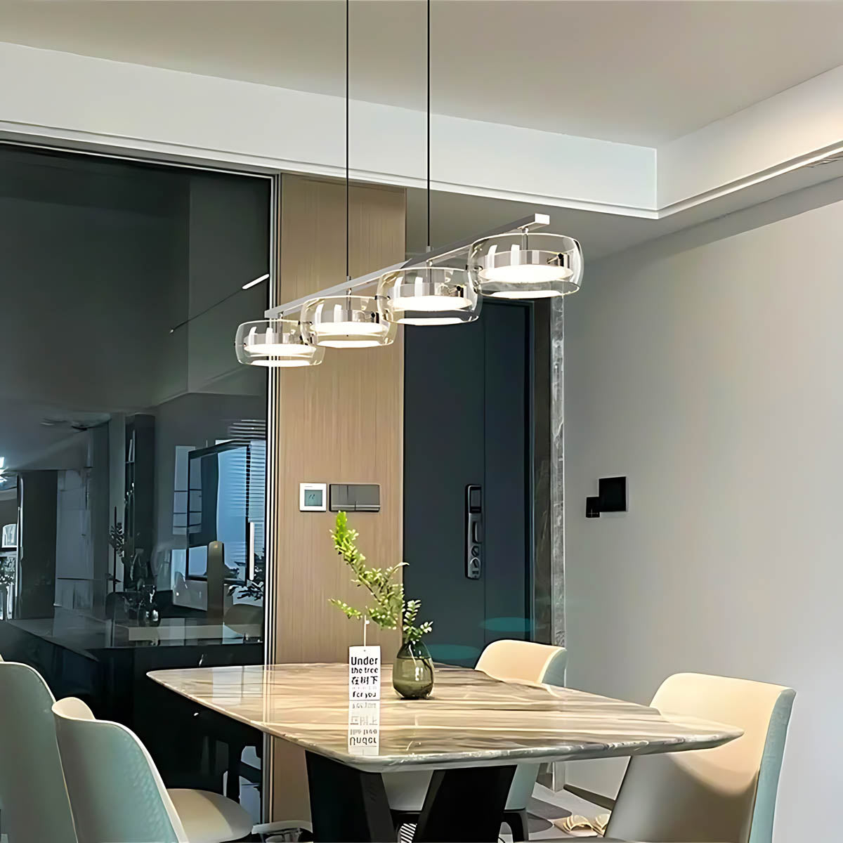 Wren Span Glass Linear Chandelier — gallery image 9