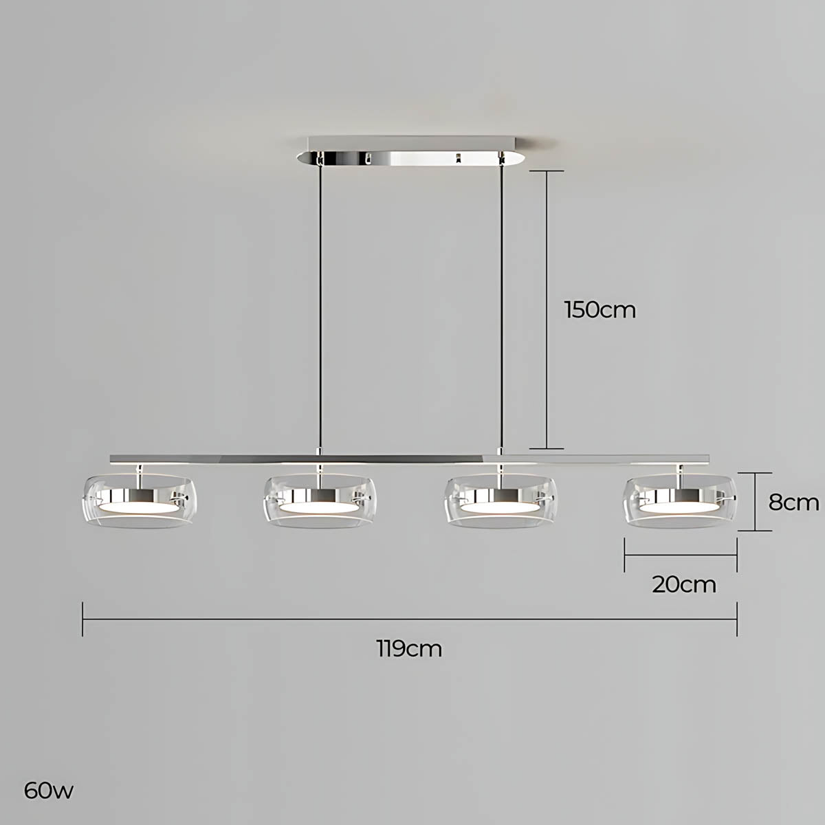 Wren Span Glass Linear Chandelier — gallery image 21