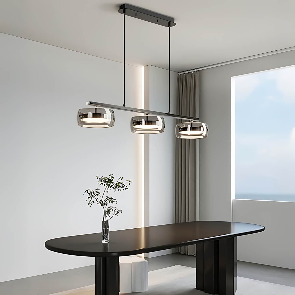 Wren Span Glass Linear Chandelier — gallery image 13