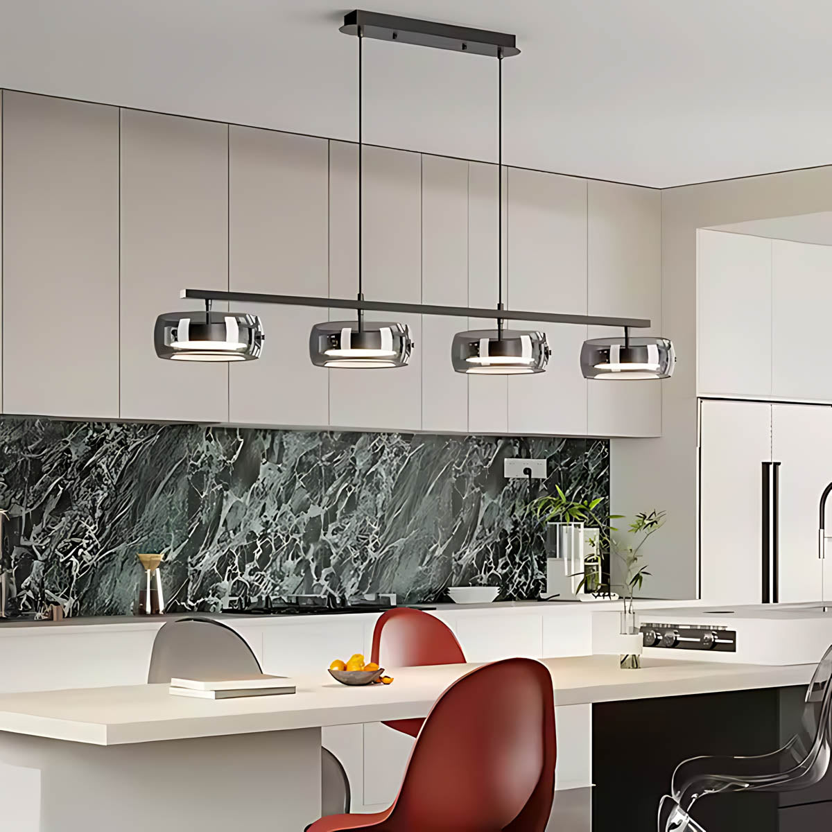 Wren Span Glass Linear Chandelier — gallery image 7