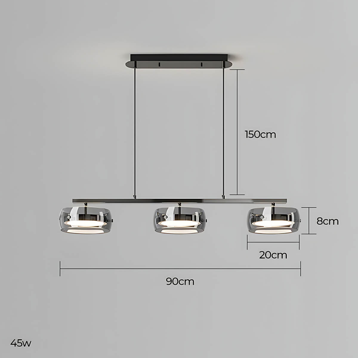 Wren Span Glass Linear Chandelier — gallery image 24