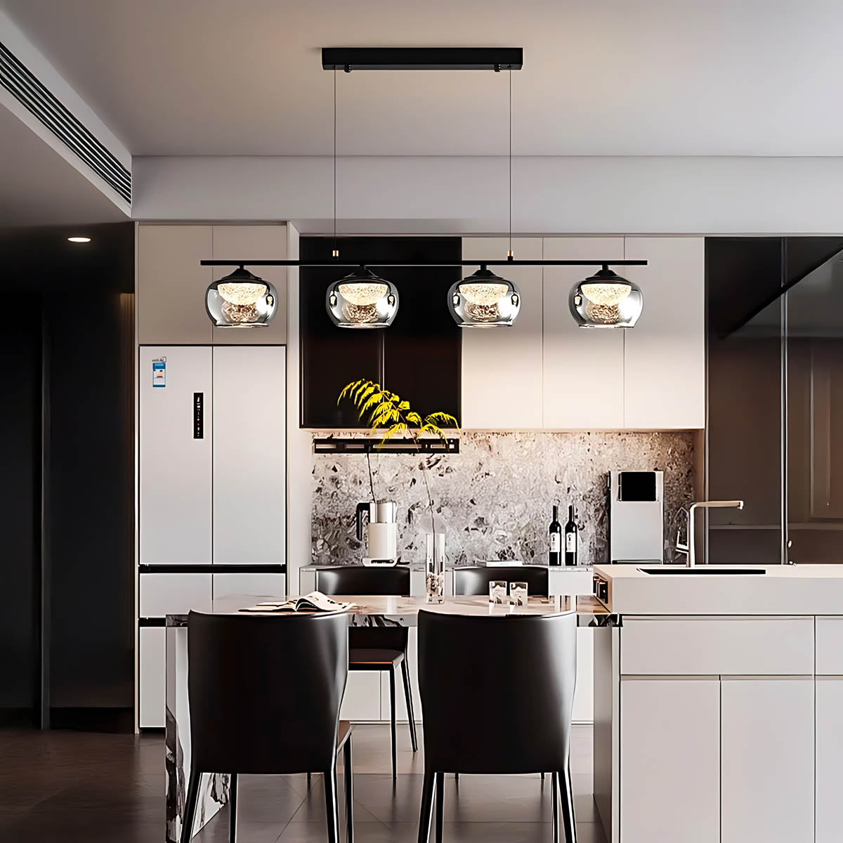 Tilden Span Glass Linear Chandelier — gallery image 3