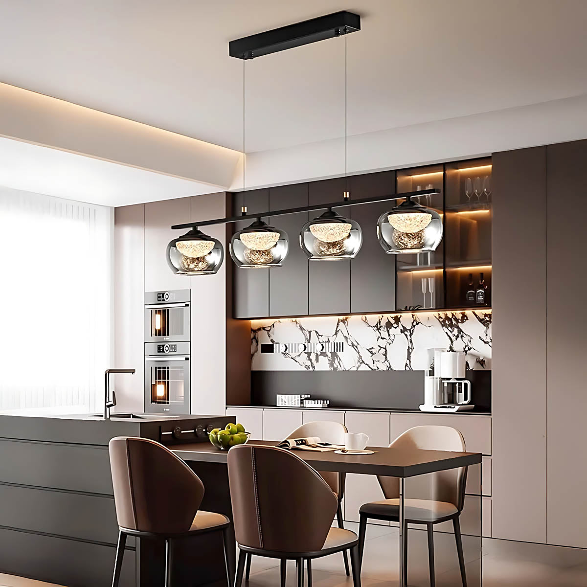 Tilden Span Glass Linear Chandelier — gallery image 2