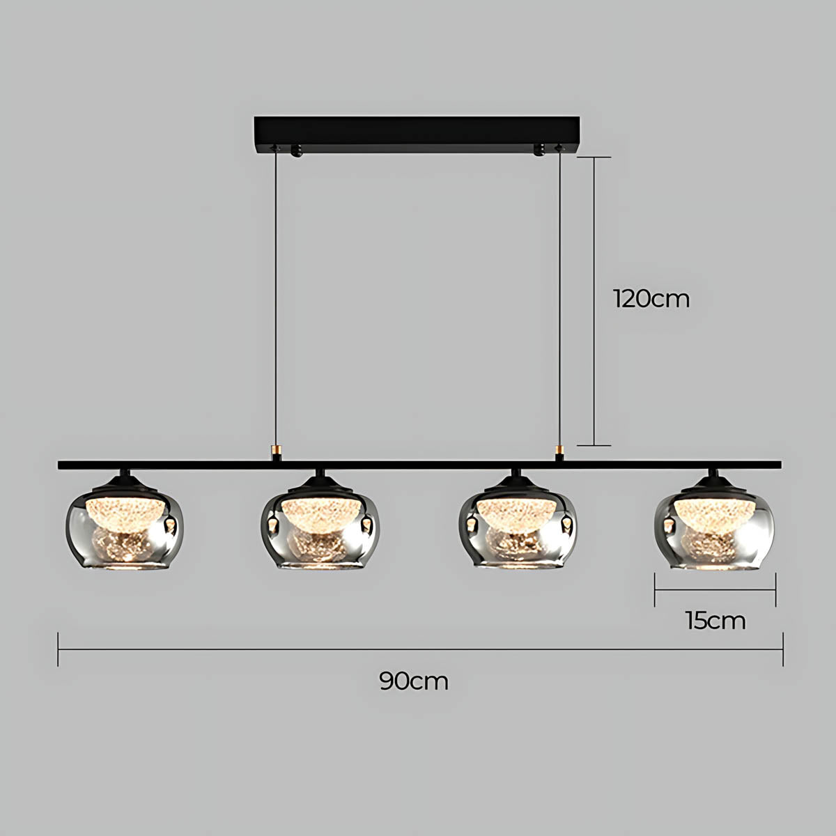 Tilden Span Glass Linear Chandelier — gallery image 7