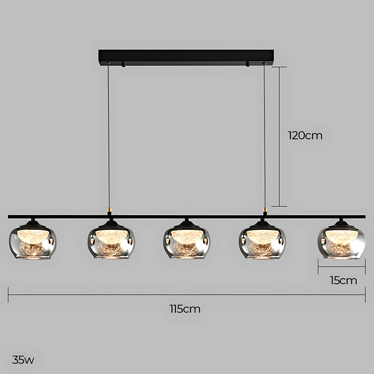 Tilden Span Glass Linear Chandelier — gallery image 8