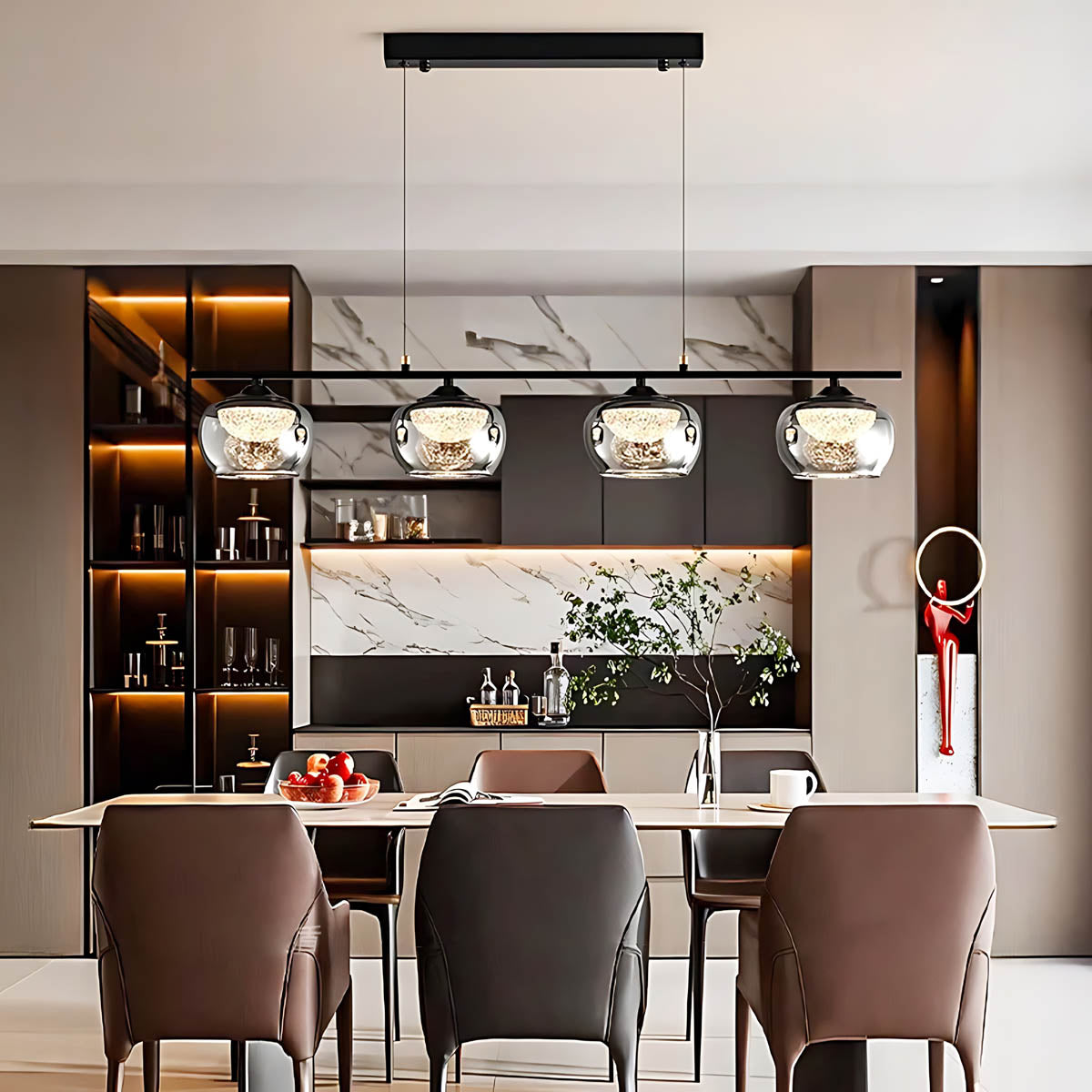 Tilden Span Glass Linear Chandelier — gallery image 5