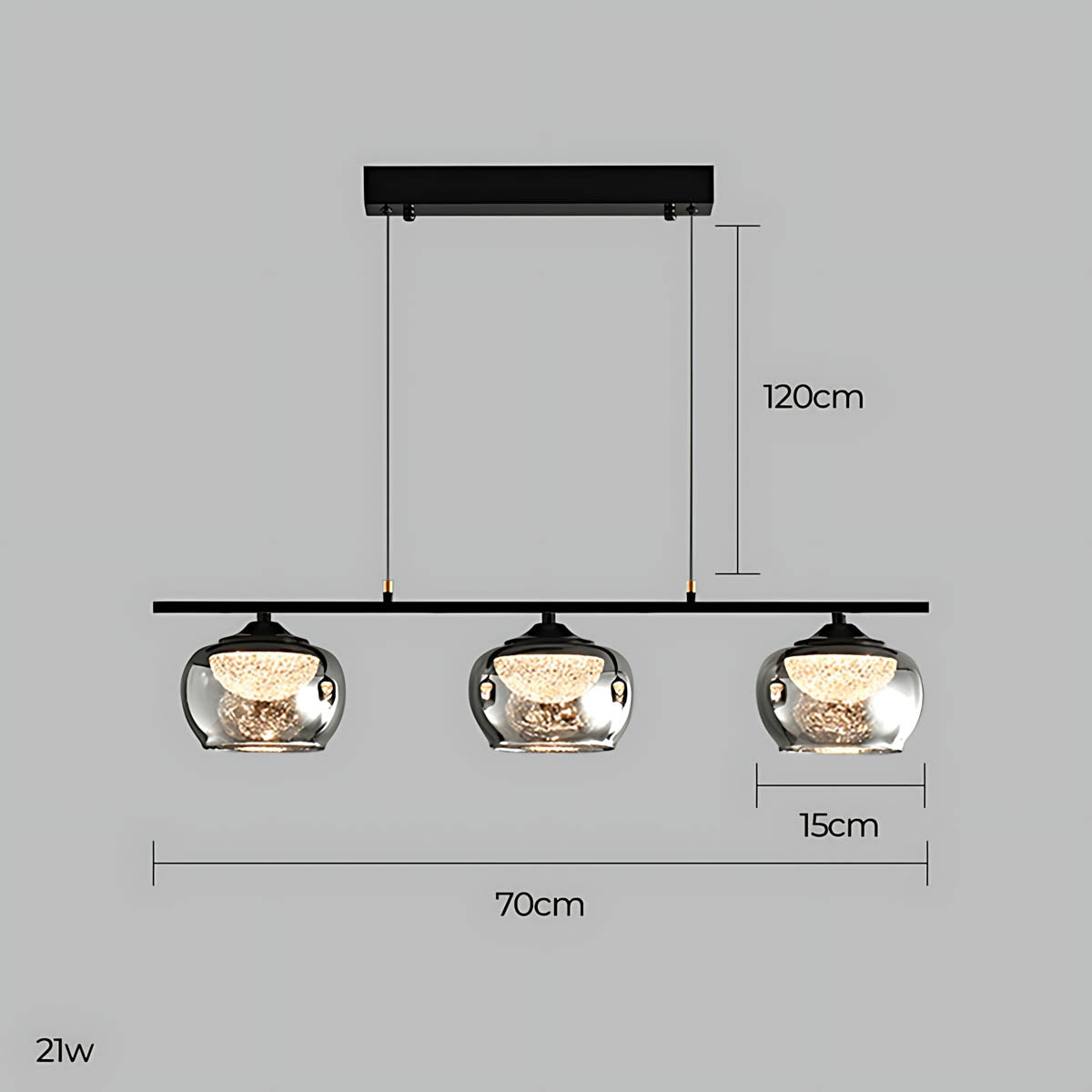 Tilden Span Glass Linear Chandelier — gallery image 9