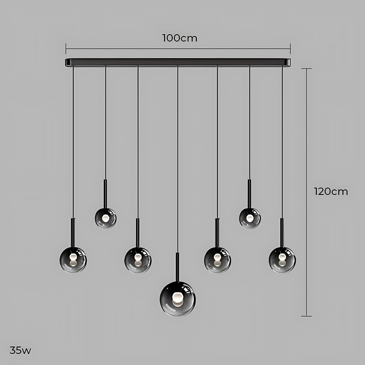Reed Span Glass Linear Chandelier — gallery image 18