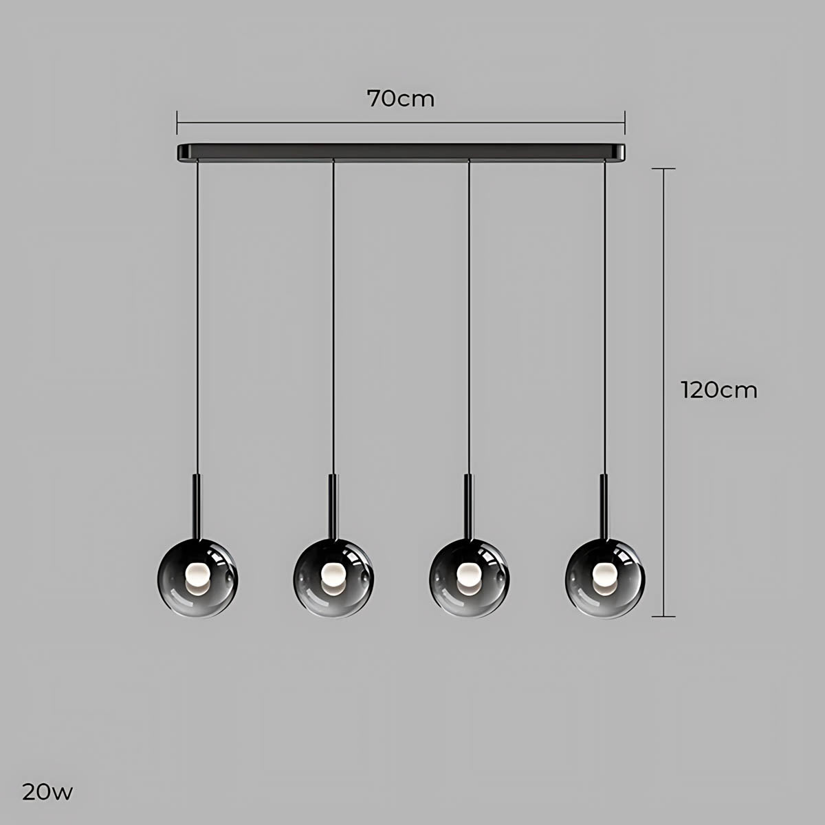 Reed Span Glass Linear Chandelier — gallery image 14