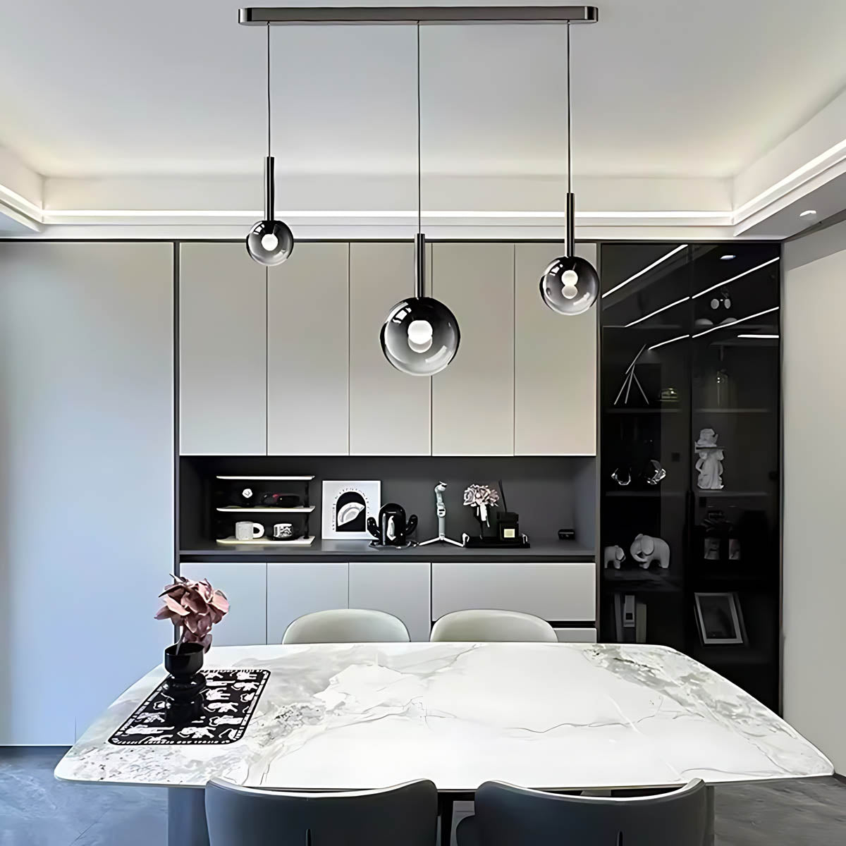 Reed Span Glass Linear Chandelier — gallery image 5