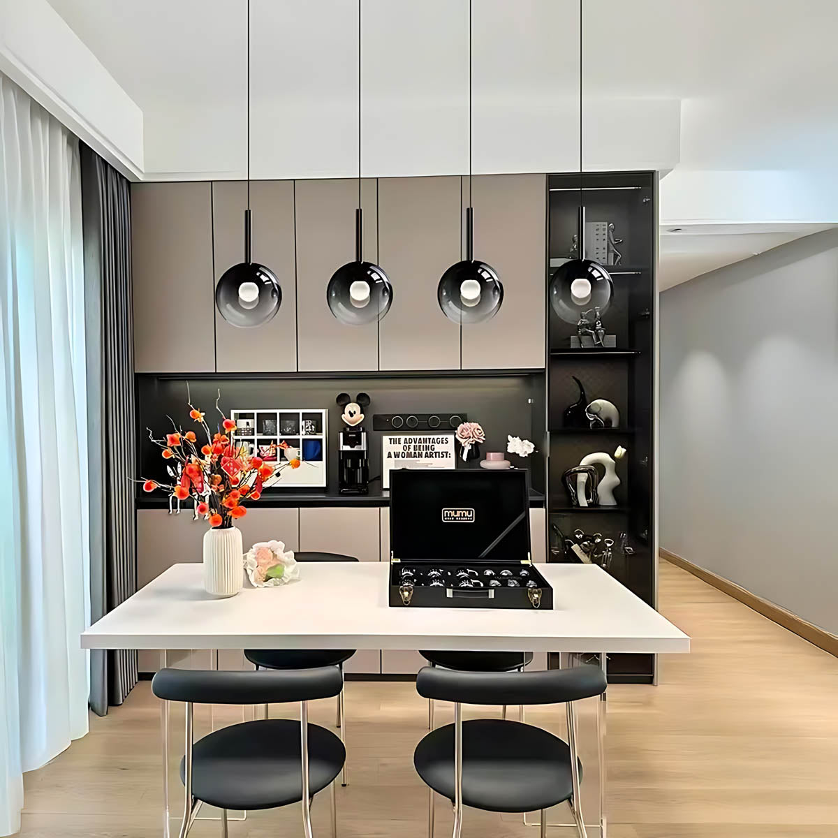 Reed Span Glass Linear Chandelier — gallery image 9