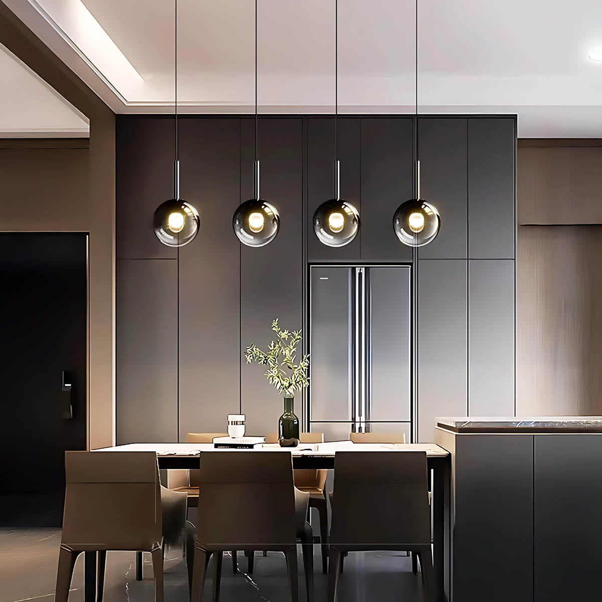Reed Span Glass Linear Chandelier — gallery image 7