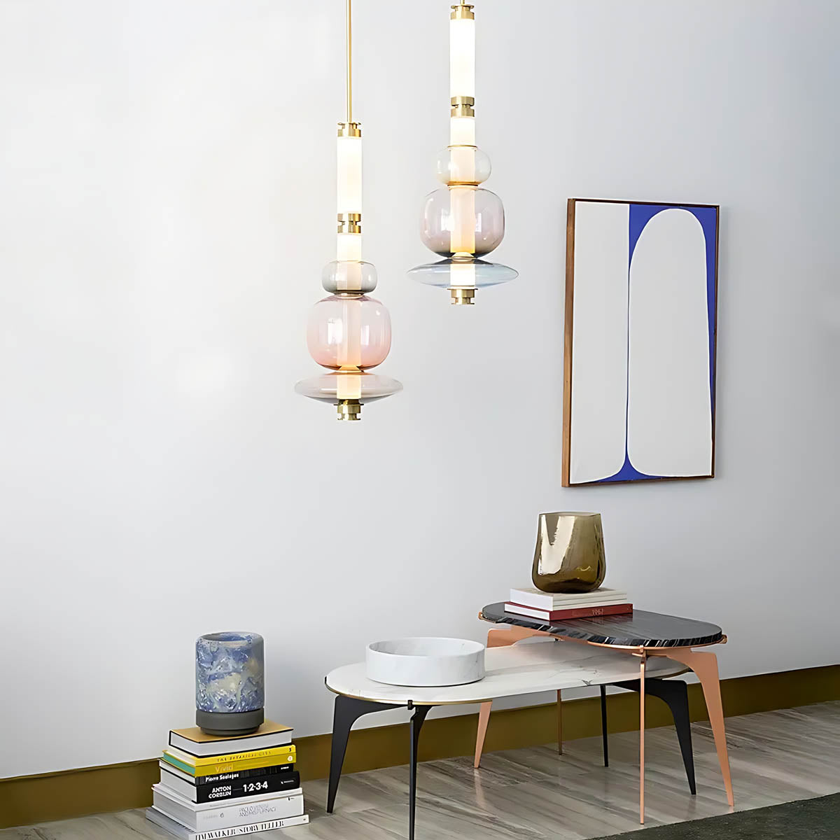 Hazel Span Glass Pebble Chandelier — gallery image 5