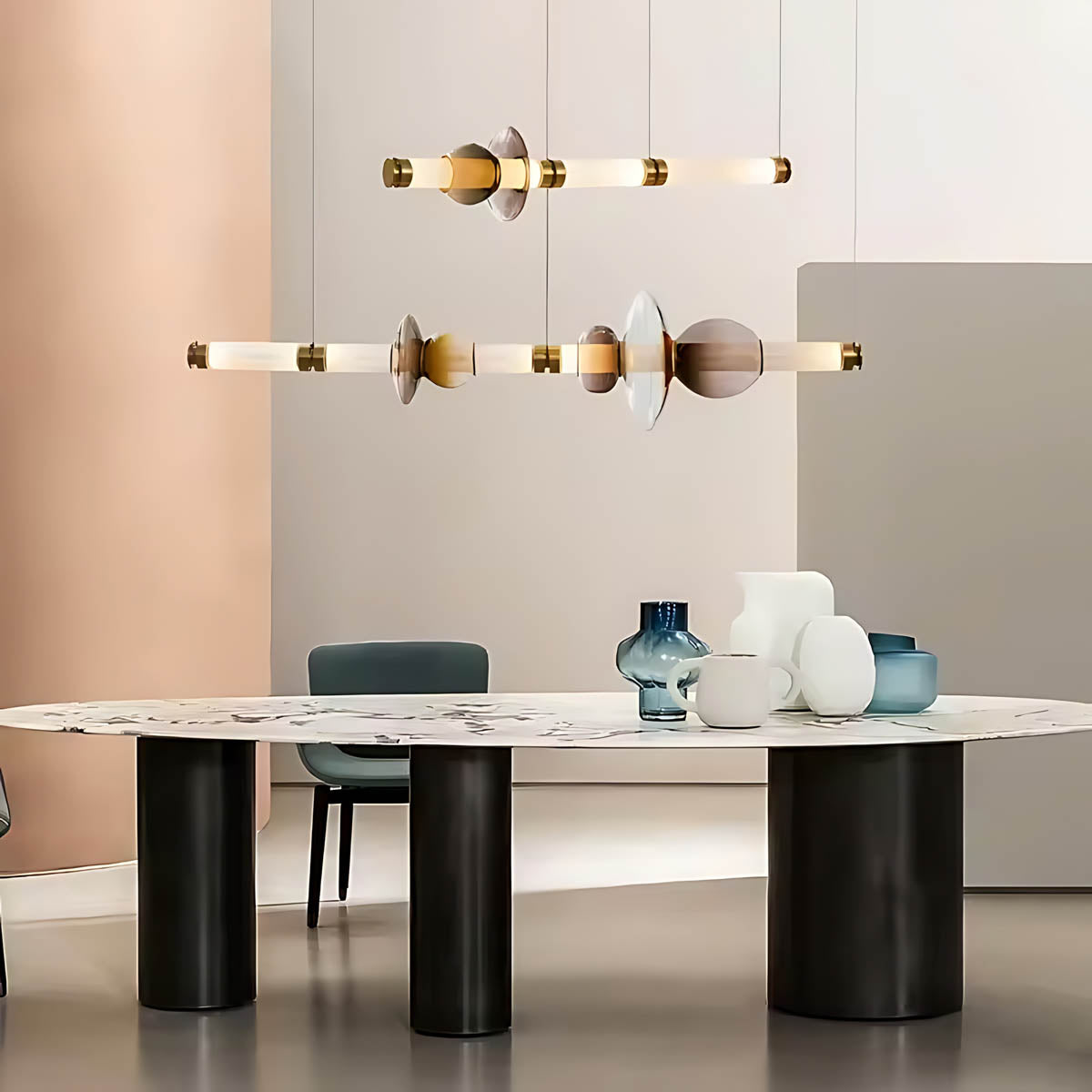 Hazel Span Glass Pebble Chandelier — gallery image 4