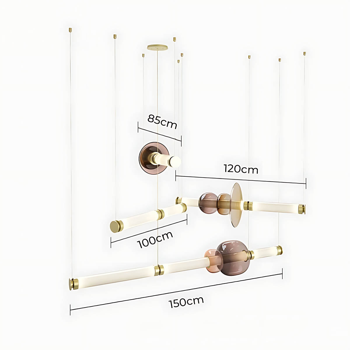 Hazel Span Glass Pebble Chandelier — gallery image 23