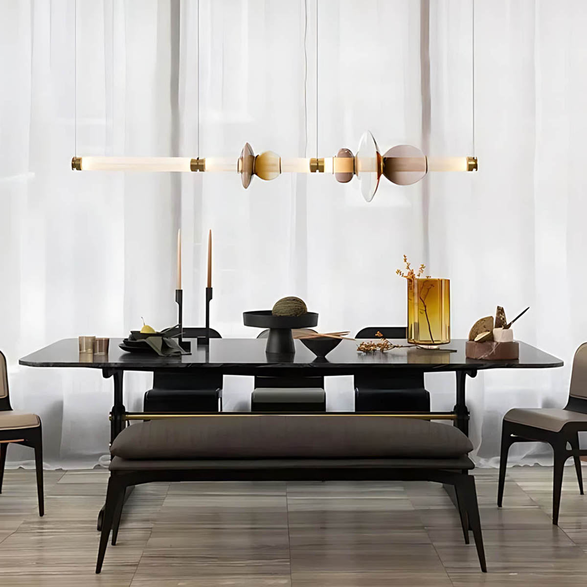 Hazel Span Glass Pebble Chandelier — gallery image 8