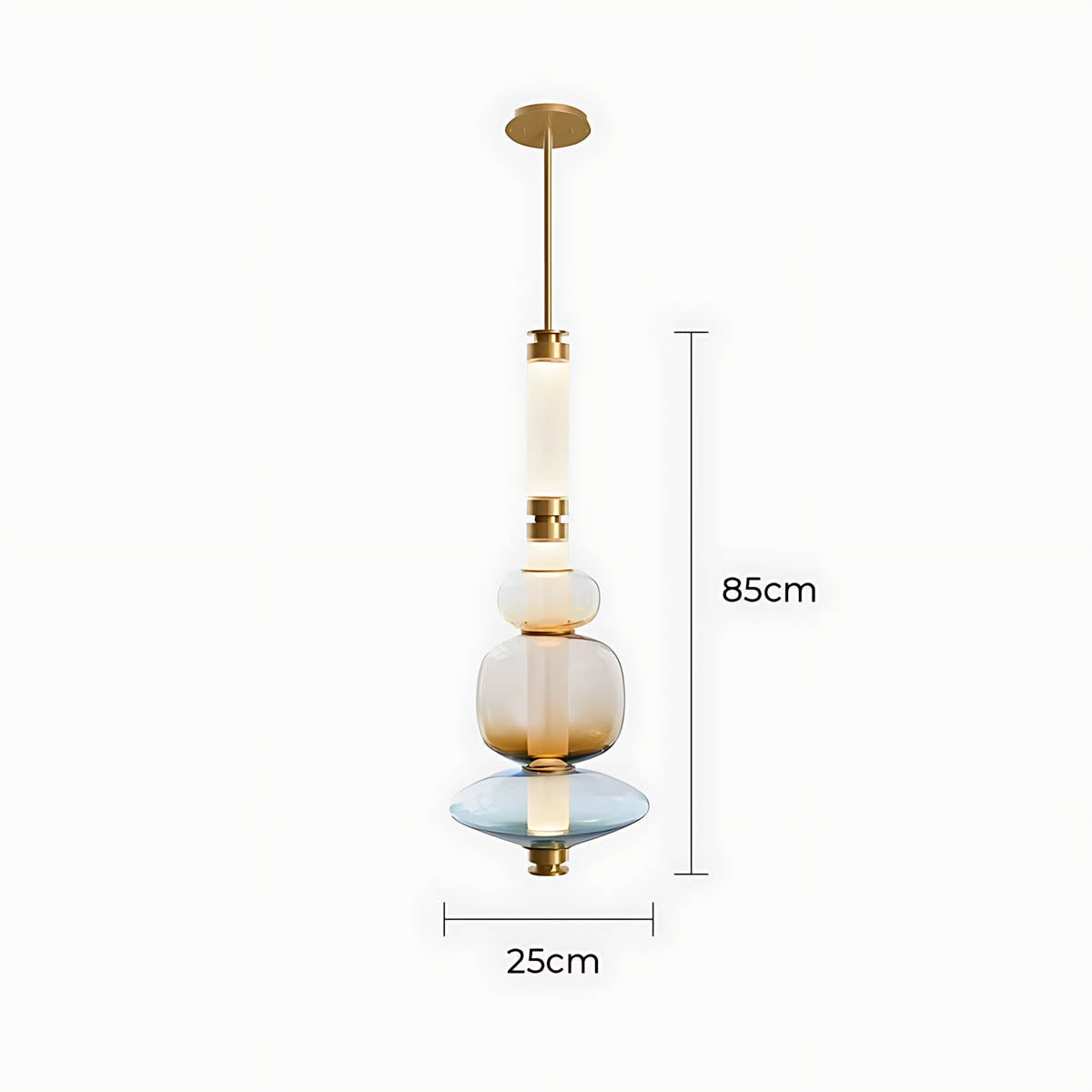 Hazel Span Glass Pebble Chandelier — gallery image 19