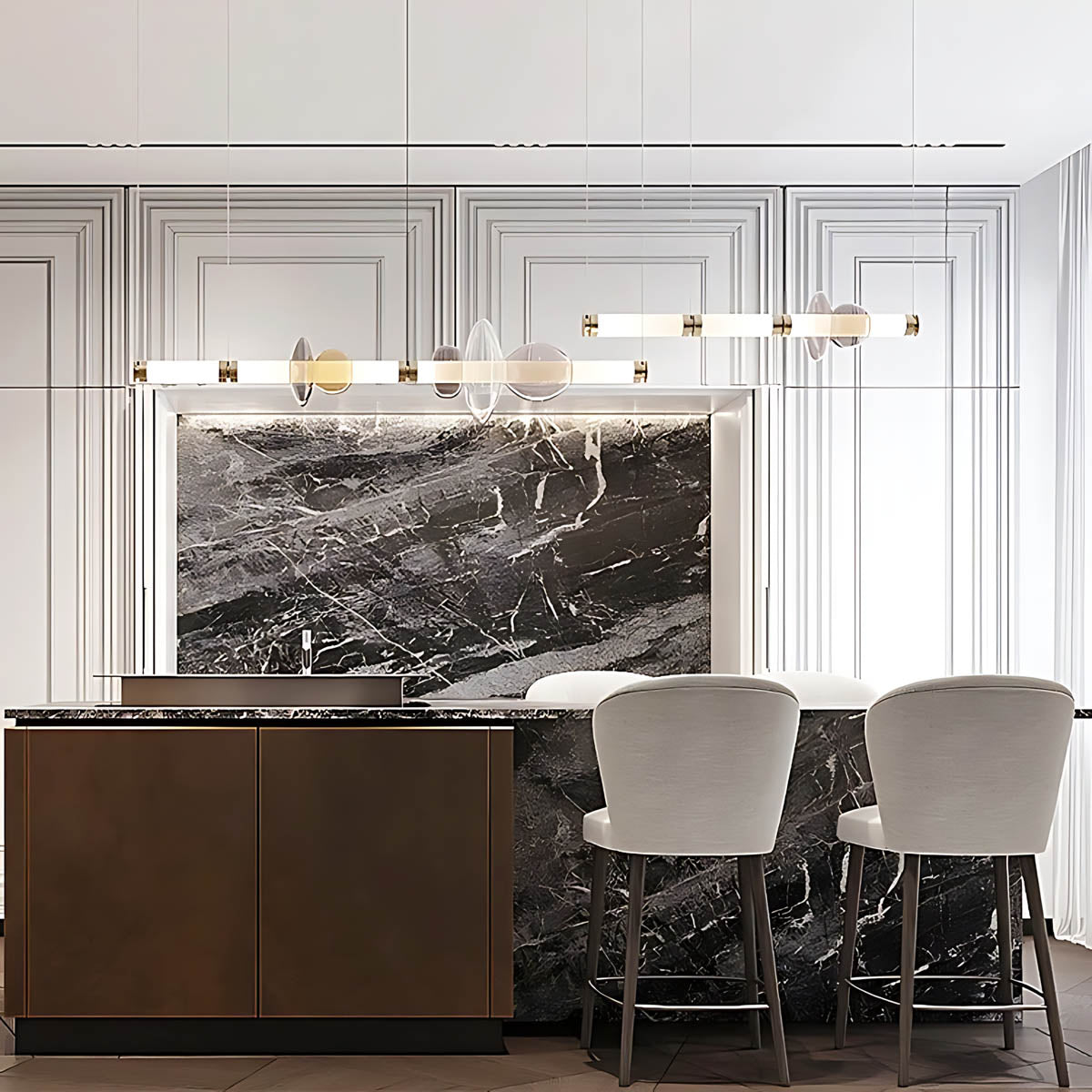 Hazel Span Glass Pebble Chandelier — gallery image 9