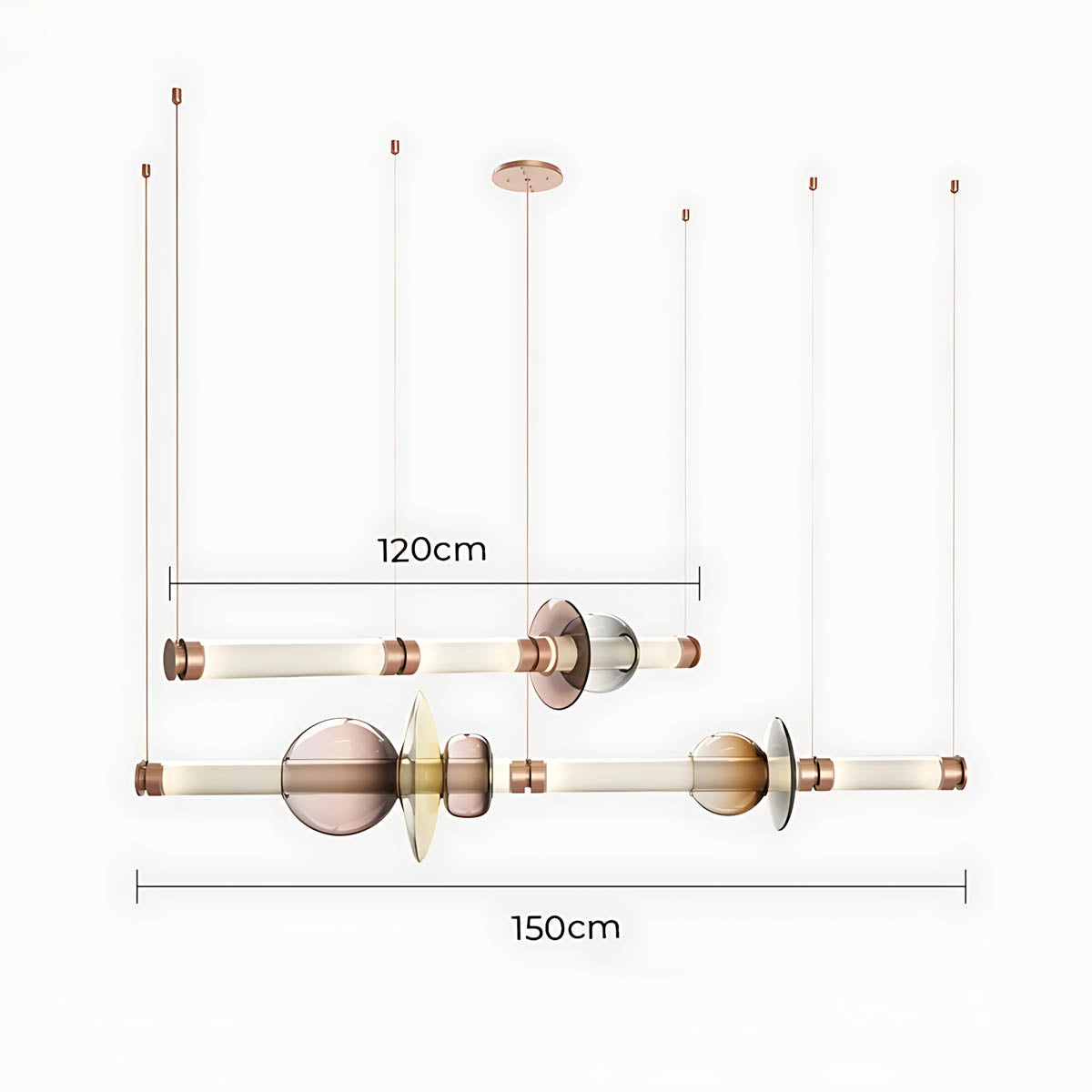 Hazel Span Glass Pebble Chandelier — gallery image 24