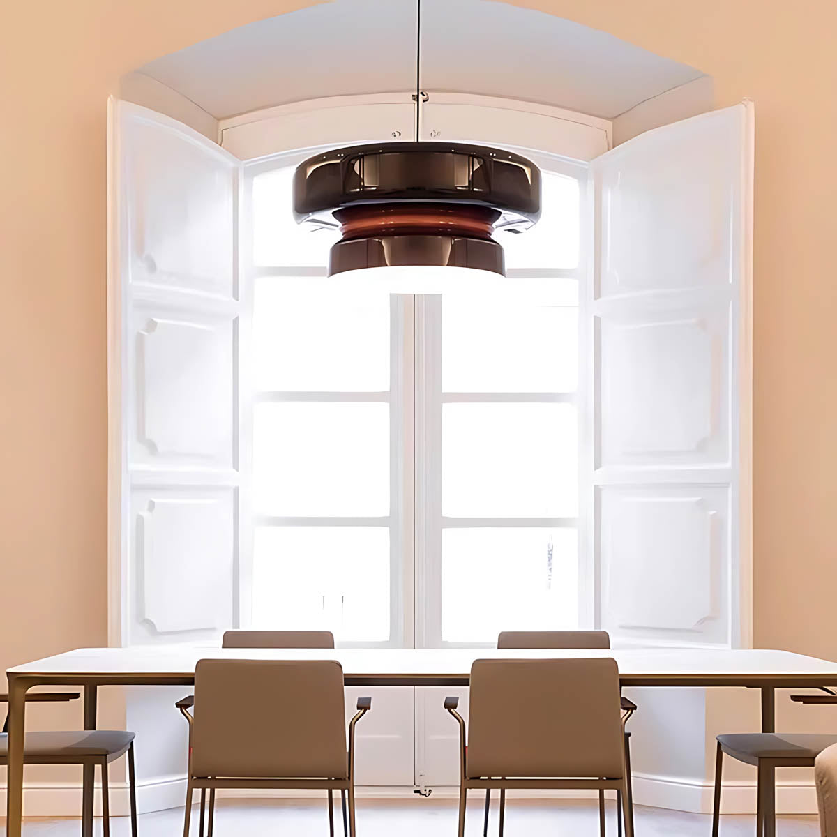 Lindenwood Span Glass Ribbed Pendant Light — gallery image 4