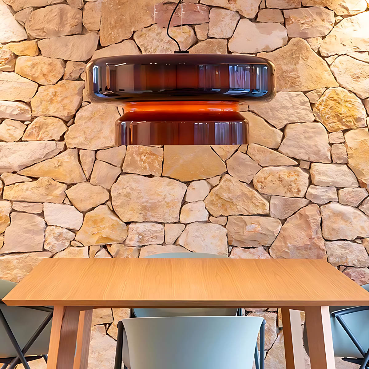 Lindenwood Span Glass Ribbed Pendant Light — gallery image 6