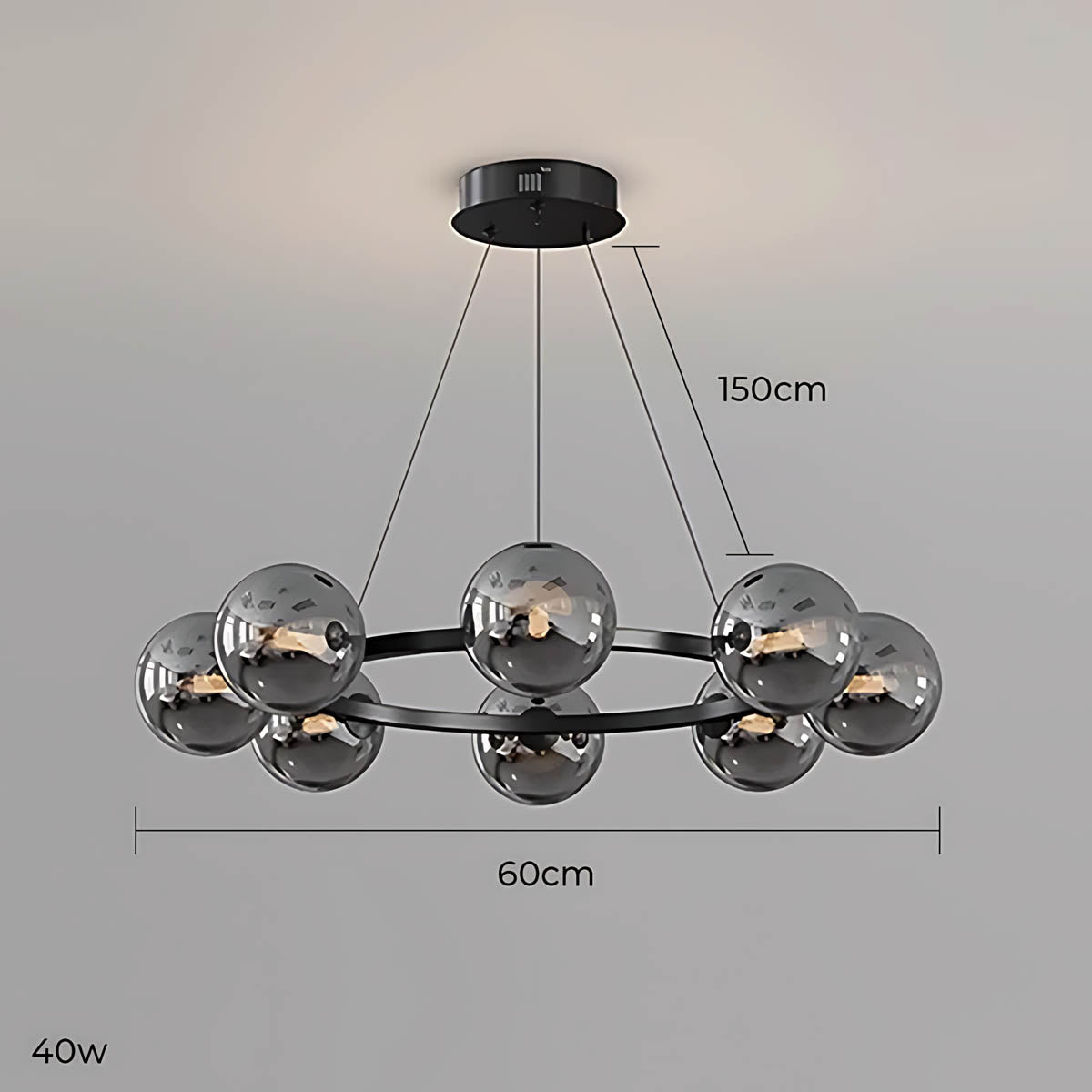 Thistle Span Glass Globe Chandelier — gallery image 11