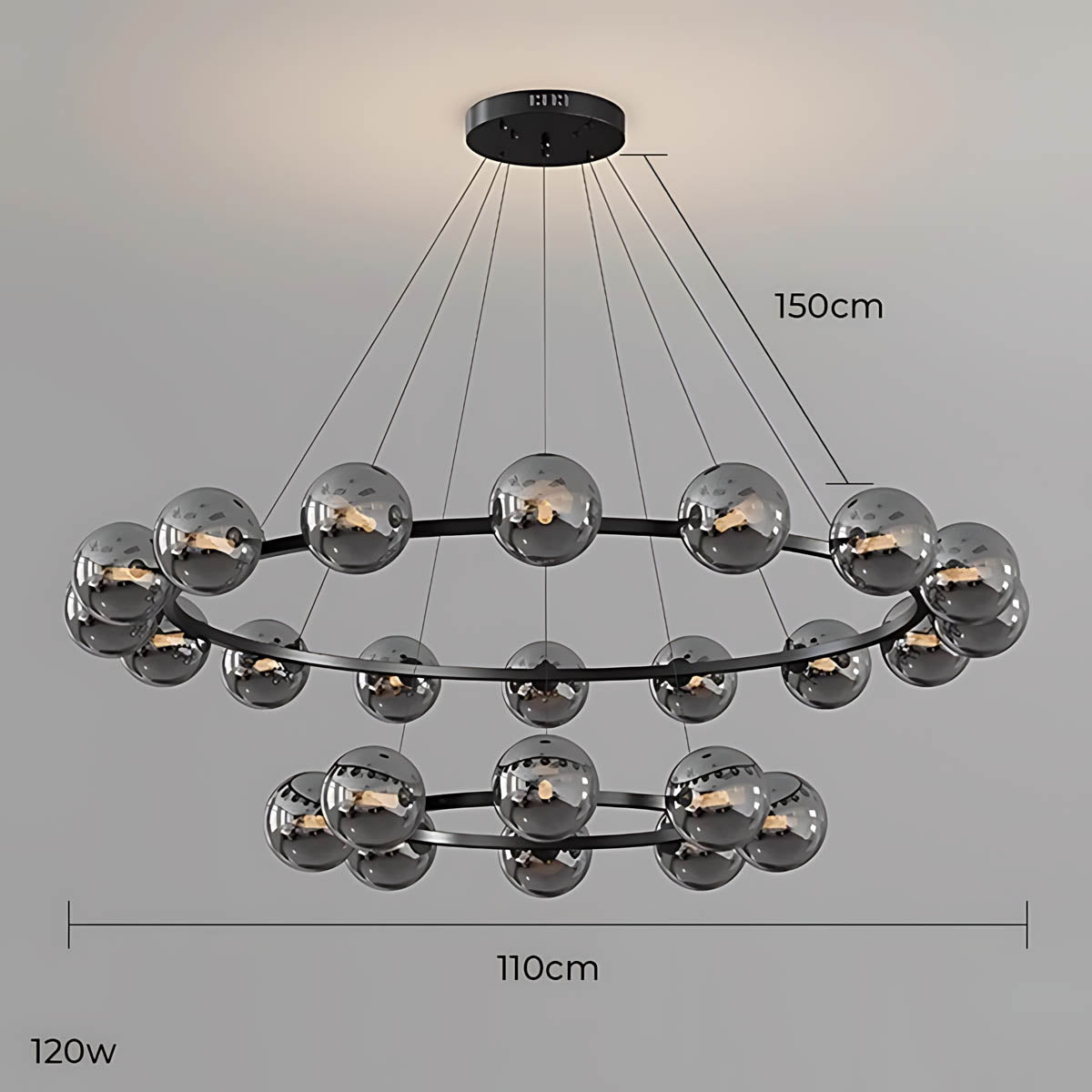 Thistle Span Glass Globe Chandelier — gallery image 12