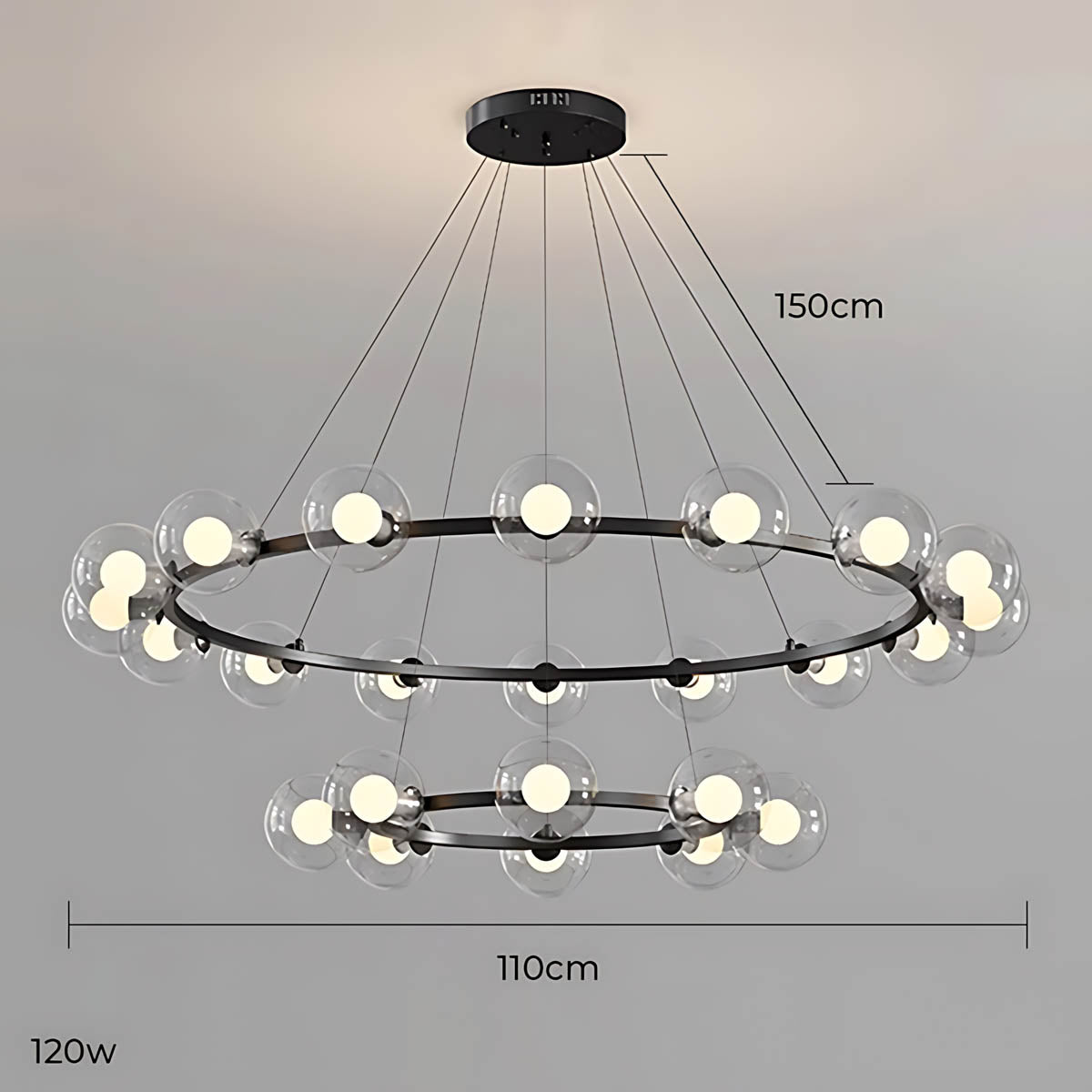 Thistle Span Glass Globe Chandelier — gallery image 13
