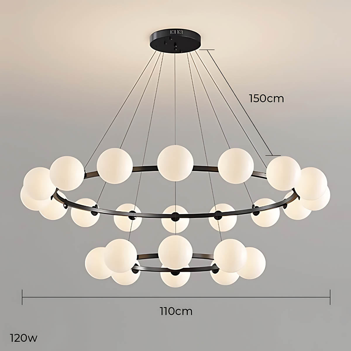 Thistle Span Glass Globe Chandelier — gallery image 14