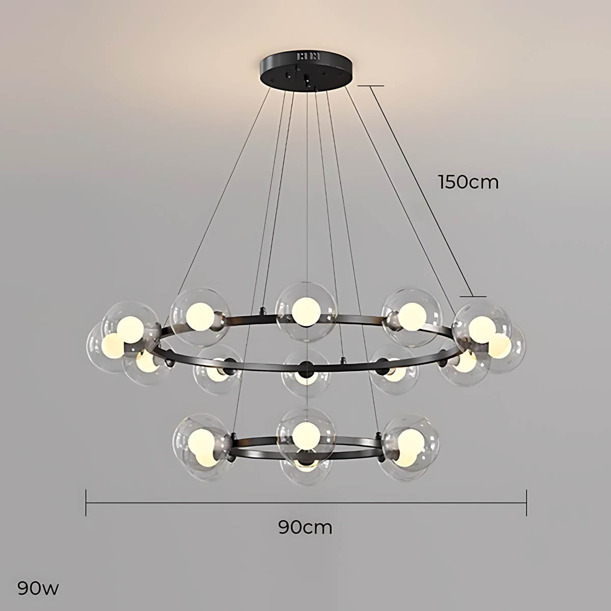 Thistle Span Glass Globe Chandelier — gallery image 16