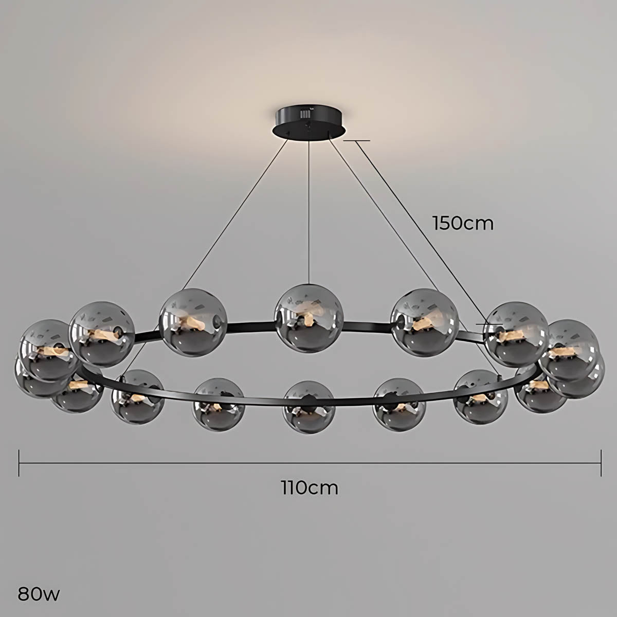 Thistle Span Glass Globe Chandelier — gallery image 18
