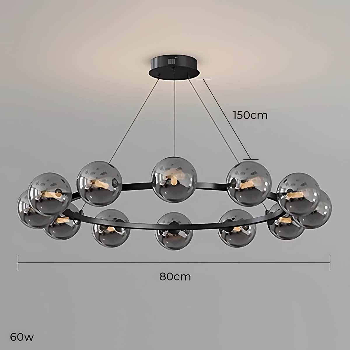 Thistle Span Glass Globe Chandelier — gallery image 21