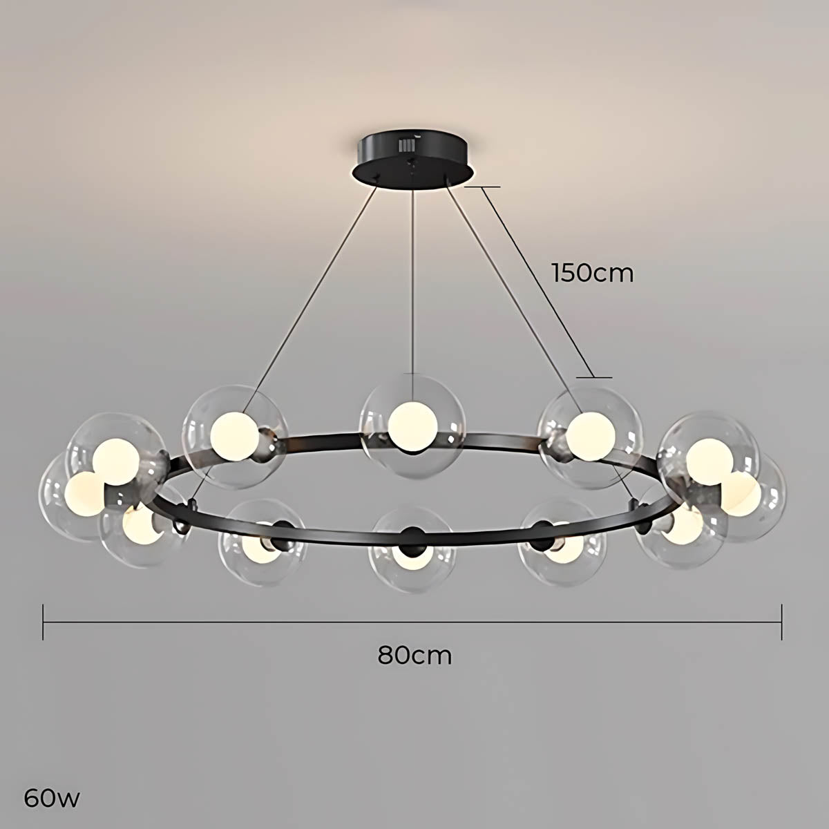 Thistle Span Glass Globe Chandelier — gallery image 22