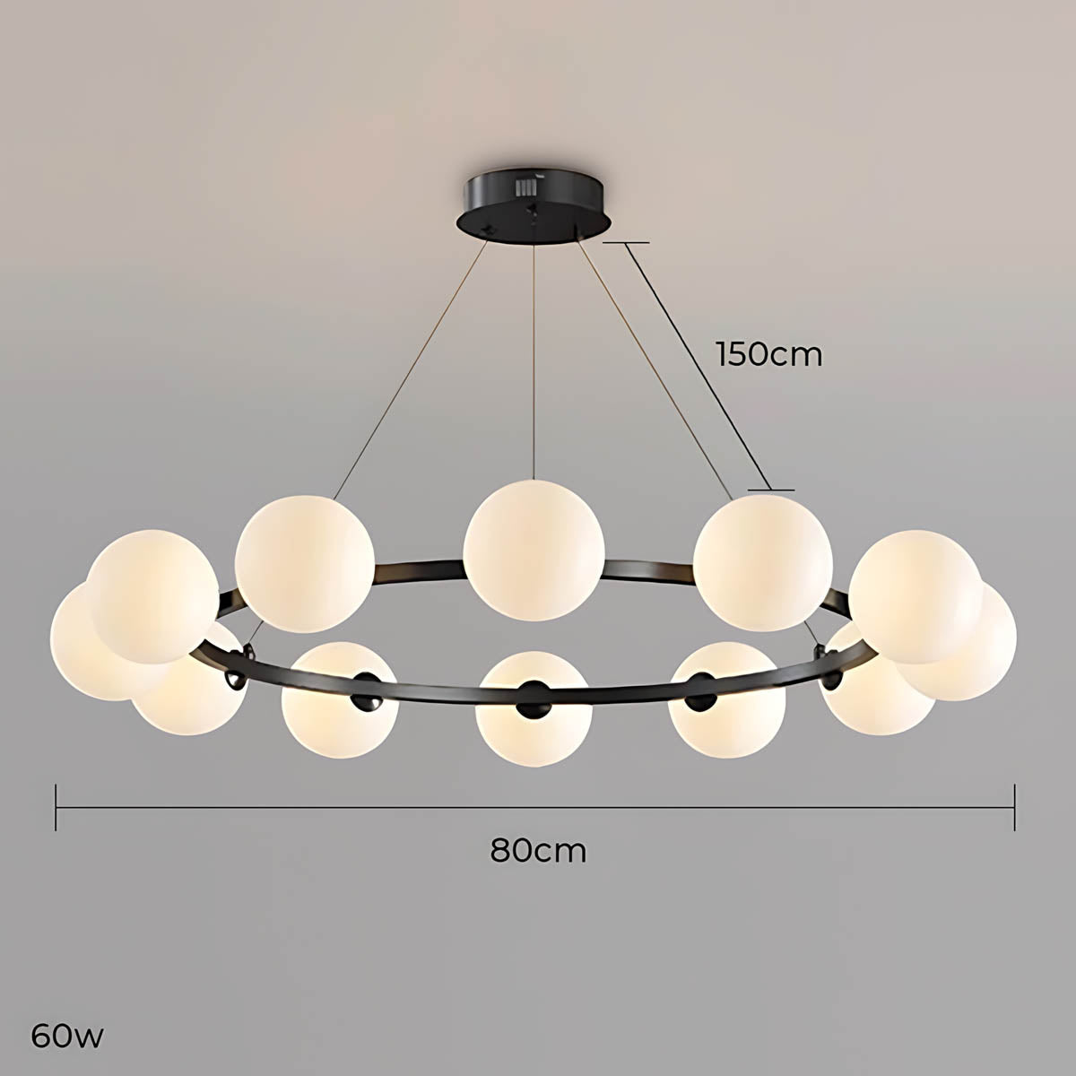 Thistle Span Glass Globe Chandelier — gallery image 23